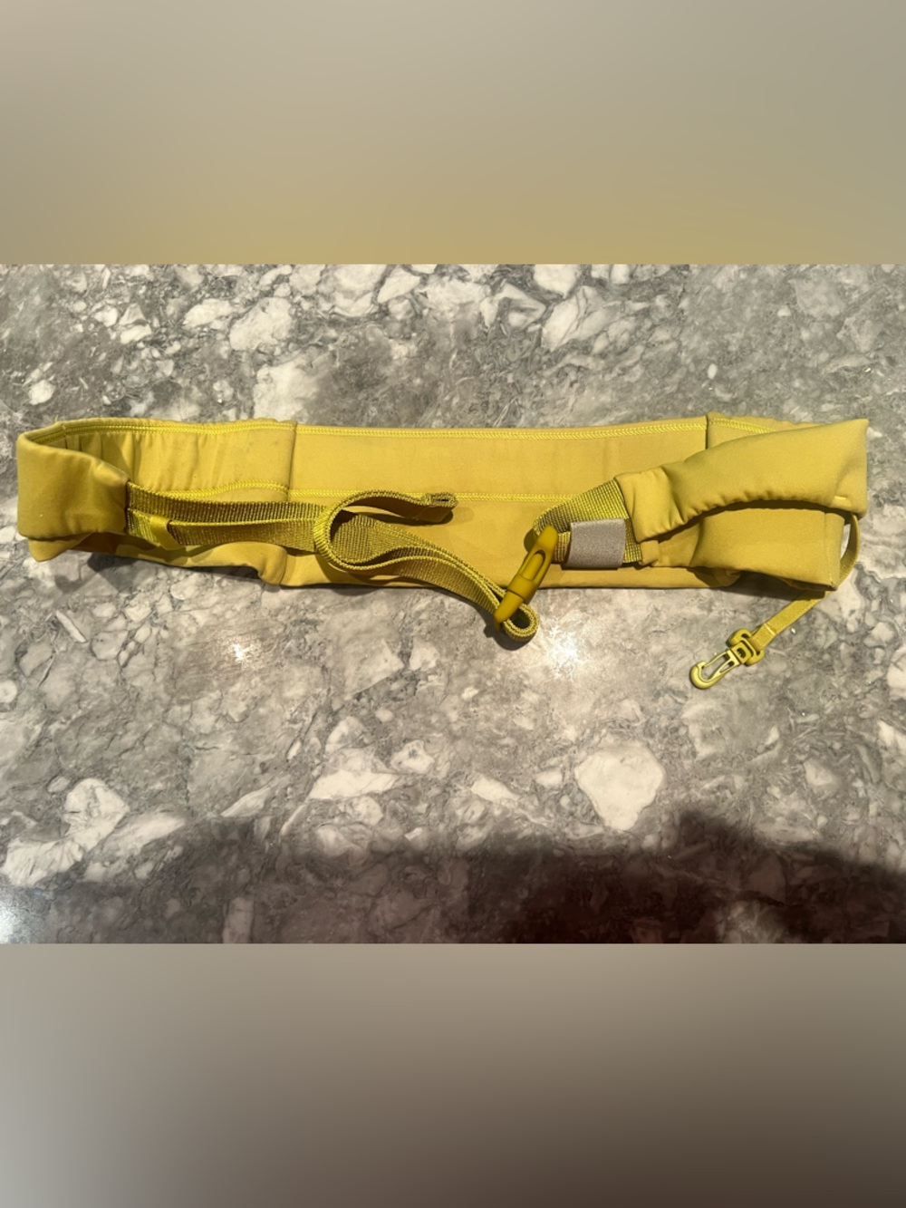 Yellow Running Belt with Front Zip Pocket - Picture 2 of 3